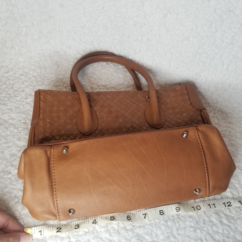 CLOSEOUT SALE Vera Pelle Vintage Woven Satchel Genuine Leather Tote Bag New Rare - Picture 6 of 16